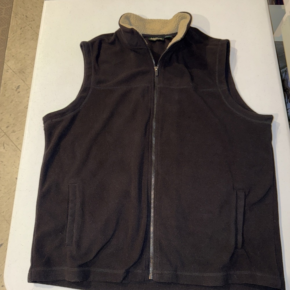 Mens Outdoor Life Sleeveless‎ Full Zip Fleece Vest Size Extra Large Hiking Camp